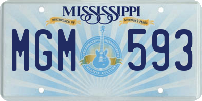 MS license plate MGM593