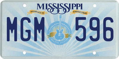 MS license plate MGM596
