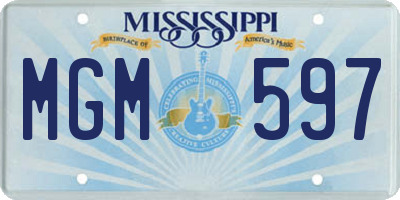 MS license plate MGM597