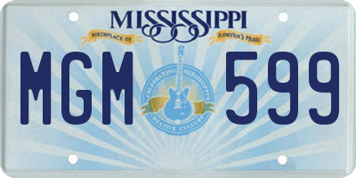 MS license plate MGM599