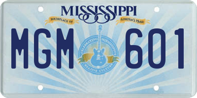 MS license plate MGM601