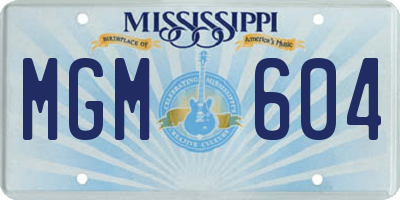 MS license plate MGM604