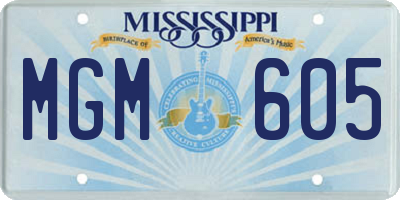 MS license plate MGM605