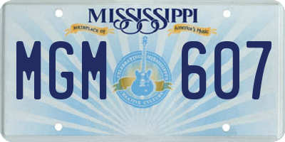 MS license plate MGM607