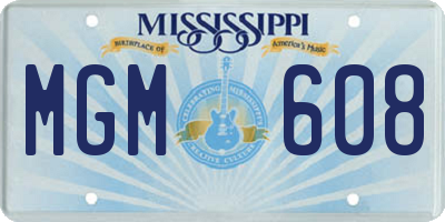 MS license plate MGM608