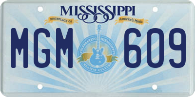 MS license plate MGM609