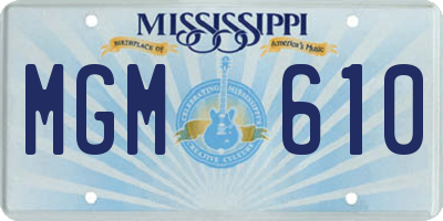 MS license plate MGM610