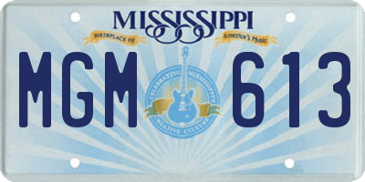 MS license plate MGM613