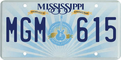 MS license plate MGM615