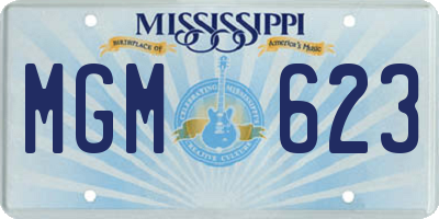 MS license plate MGM623