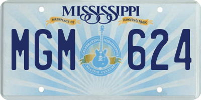MS license plate MGM624