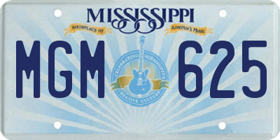 MS license plate MGM625