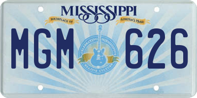 MS license plate MGM626