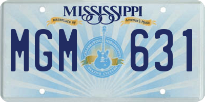 MS license plate MGM631