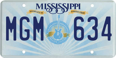 MS license plate MGM634