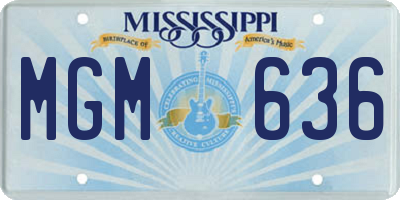 MS license plate MGM636