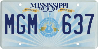 MS license plate MGM637