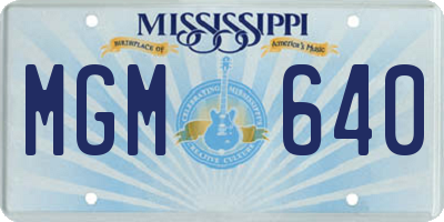 MS license plate MGM640