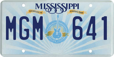 MS license plate MGM641