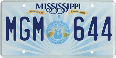 MS license plate MGM644