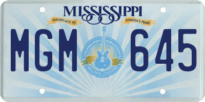 MS license plate MGM645