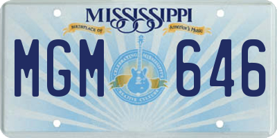 MS license plate MGM646