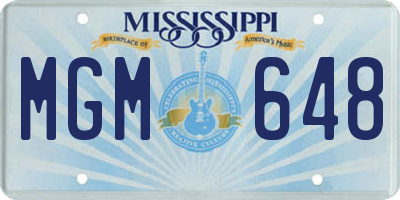 MS license plate MGM648