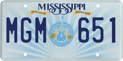 MS license plate MGM651