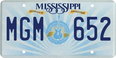 MS license plate MGM652