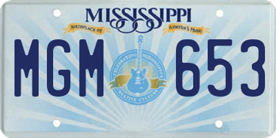 MS license plate MGM653