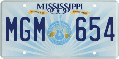 MS license plate MGM654