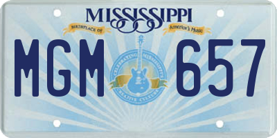 MS license plate MGM657
