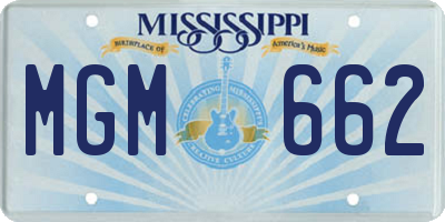MS license plate MGM662
