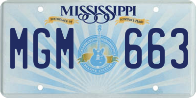 MS license plate MGM663