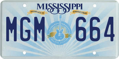 MS license plate MGM664