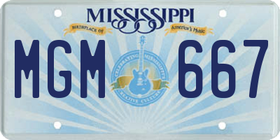 MS license plate MGM667