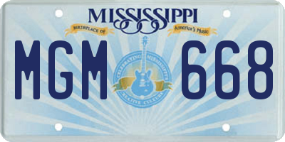 MS license plate MGM668