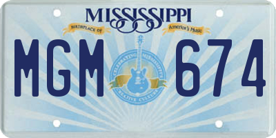 MS license plate MGM674