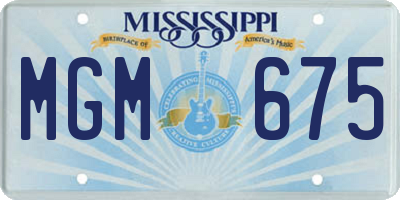 MS license plate MGM675