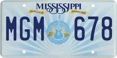 MS license plate MGM678