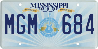 MS license plate MGM684