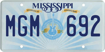 MS license plate MGM692