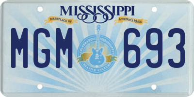 MS license plate MGM693