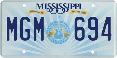 MS license plate MGM694