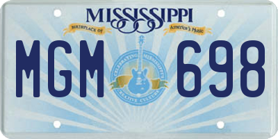 MS license plate MGM698