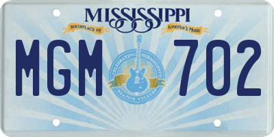 MS license plate MGM702
