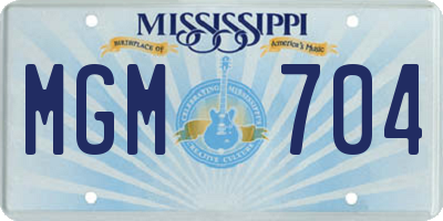 MS license plate MGM704