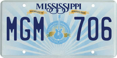 MS license plate MGM706