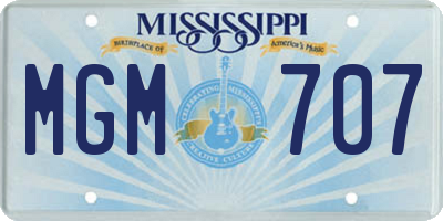 MS license plate MGM707