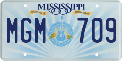 MS license plate MGM709